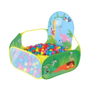Recinto Pop-up per Bambini Richiudibile con Canestro e Palline Colorate
