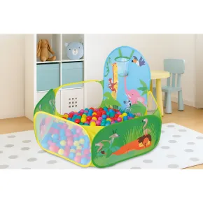 Recinto Pop-up per Bambini Richiudibile con Canestro e Palline Colorate 2