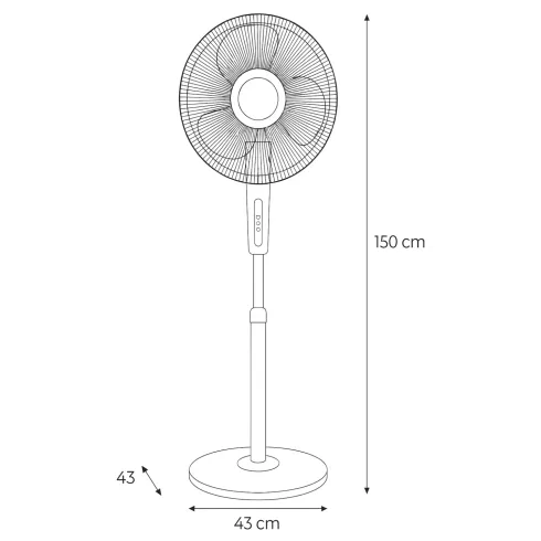 Ventilatore da Pavimento con Display Touch 3 Velocità Regolabile