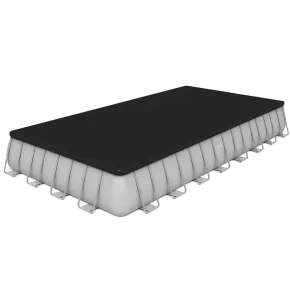 Telo Copertura Piscina Rettangolare Grigio Corda Drenante 956x488 cm