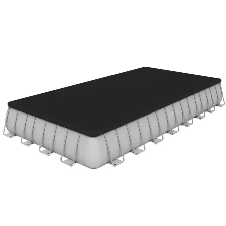 Telo Copertura Piscina Rettangolare Grigio Corda Drenante 956x488 cm