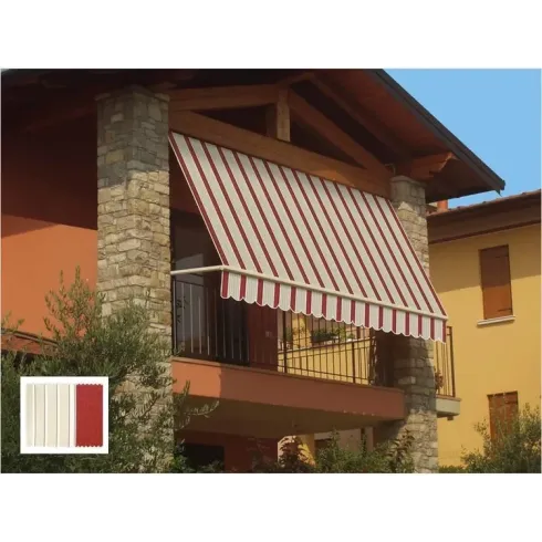 Tenda da Sole a Caduta 200x250 Riga Rossa con Bracci Senza Cassone