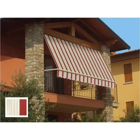 Tenda da Sole a Caduta 200x250 Riga Rossa con Bracci Senza Cassone