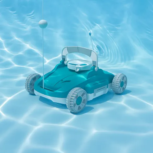 Robot per Piscina Cordless Ricaricabile Pulizia Automatica con Sensore