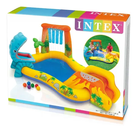 Piscina Gonfiabile Bambini Scivolo Canestro Spruzzatori 249x191x109 cm