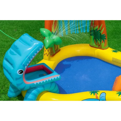 Piscina Gonfiabile Bambini Scivolo Canestro Spruzzatori 249x191x109 cm