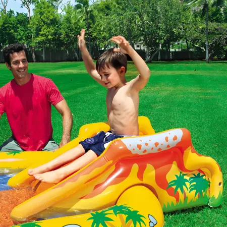Piscina Gonfiabile Bambini Scivolo Canestro Spruzzatori 249x191x109 cm