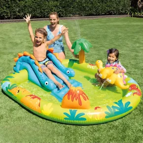 Piscina Gonfiabile per Bambini con Dinosauro e Scivolo 191x152x58 cm 2