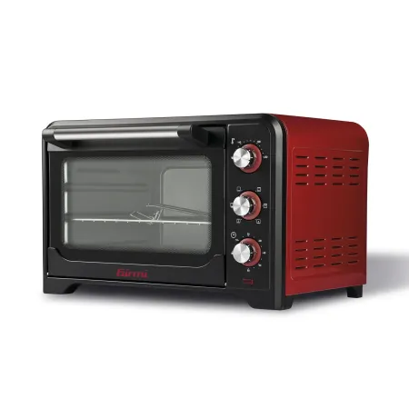 Forno Elettrico Ventilato 1600W Grill Vassoio Griglia Pinza Rosso Nero