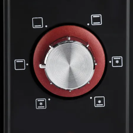 Forno Elettrico Ventilato 1600W Grill Vassoio Griglia Pinza Rosso Nero