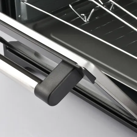Forno Elettrico Ventilato 1380W Grill Vassoio Griglia Pinza Rosso Nero