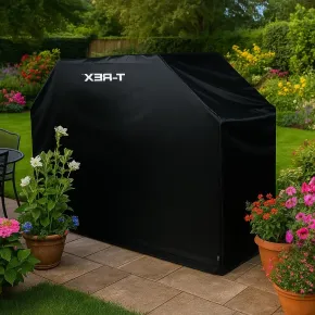 Copertura Barbecue Nero Traspirante Idrorepellente 142x43x120 cm 2