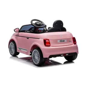 Auto Elettrica per Bambini Fiat 500 12V Rosa Telecomando e Fari LED 2