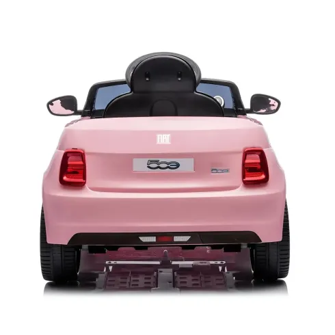 Auto Elettrica per Bambini Fiat 500 12V Rosa Telecomando e Fari LED