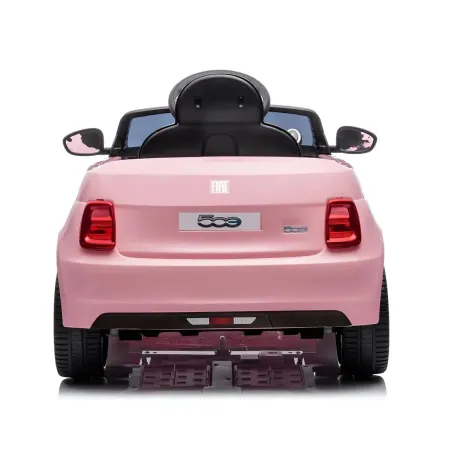 Auto Elettrica per Bambini Fiat 500 12V Rosa Telecomando e Fari LED