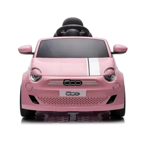 Auto Elettrica per Bambini Fiat 500 12V Rosa Telecomando e Fari LED