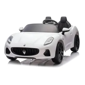 Auto Elettrica Bambini Maserati Folgore 2 Posti 12V Bianco Doppio Motore