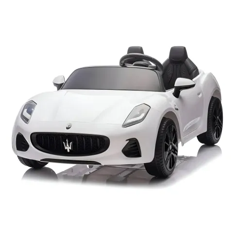 Auto Elettrica Bambini Maserati Folgore 2 Posti 12V Bianco Doppio Motore