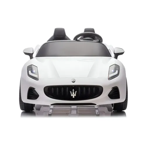 Auto Elettrica Bambini Maserati Folgore 2 Posti 12V Bianco Doppio Motore