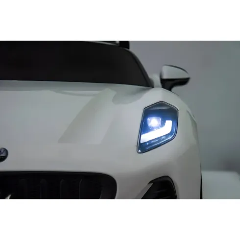 Auto Elettrica Bambini Maserati Folgore 2 Posti 12V Bianco Doppio Motore