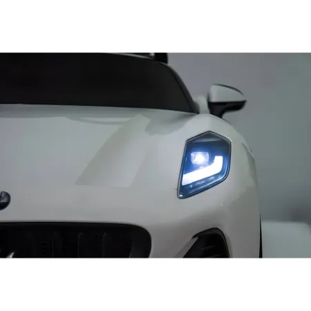 Auto Elettrica Bambini Maserati Folgore 2 Posti 12V Bianco Doppio Motore