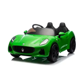 Auto Elettrica Bambini Maserati Folgore 2 Posti 12V Verde Doppio Motore