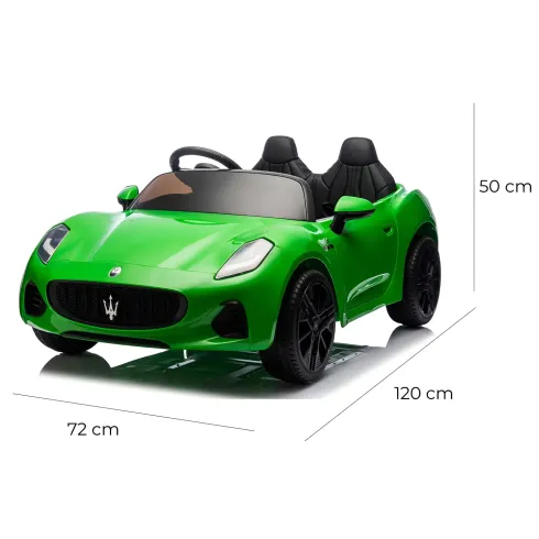 Auto Elettrica Bambini Maserati Folgore 2 Posti 12V Verde Doppio Motore