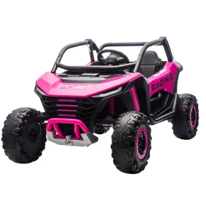 Auto Elettrica 24V per Bambini Due Posti Rosa Fuoristrada UTV