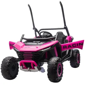 Auto Elettrica 24V per Bambini Due Posti Rosa Fuoristrada UTV 2