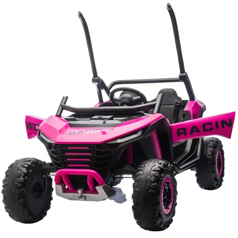 Auto Elettrica 24V per Bambini Due Posti Rosa Fuoristrada UTV