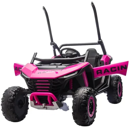 Auto Elettrica 24V per Bambini Due Posti Rosa Fuoristrada UTV