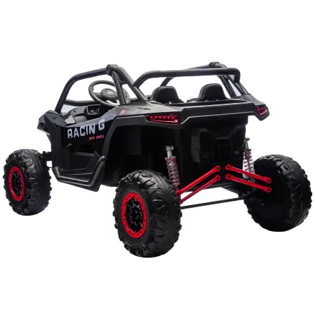 Auto Elettrica 24V per Bambini Due Posti Nero Fuoristrada UTV