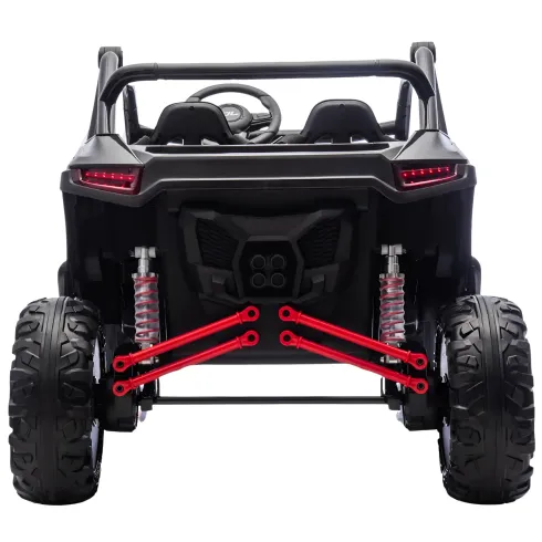 Auto Elettrica 24V per Bambini Due Posti Nero Fuoristrada UTV
