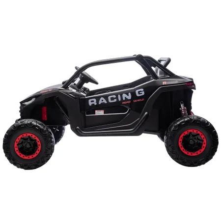 Auto Elettrica 24V per Bambini Due Posti Nero Fuoristrada UTV