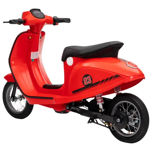 Moto Elettrica 24V per Bambini Rosso Doppia Batteria Waterproof