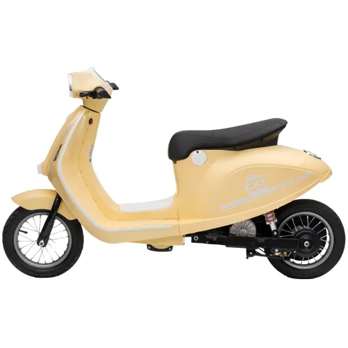 Moto Elettrica 24V per Bambini Beige Doppia Batteria Waterproof