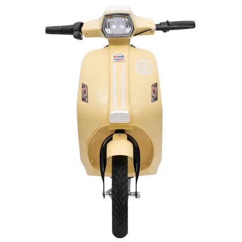 Moto Elettrica 24V per Bambini Beige Doppia Batteria Waterproof