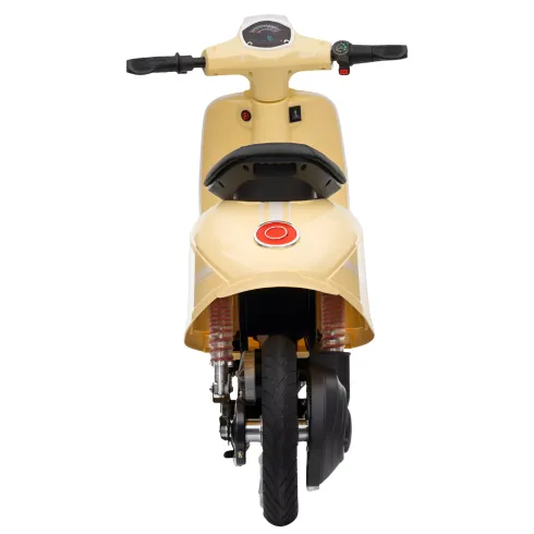 Moto Elettrica 24V per Bambini Beige Doppia Batteria Waterproof