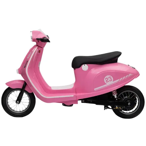 Moto Elettrica 24V per Bambini Rosa Doppia Batteria Waterproof
