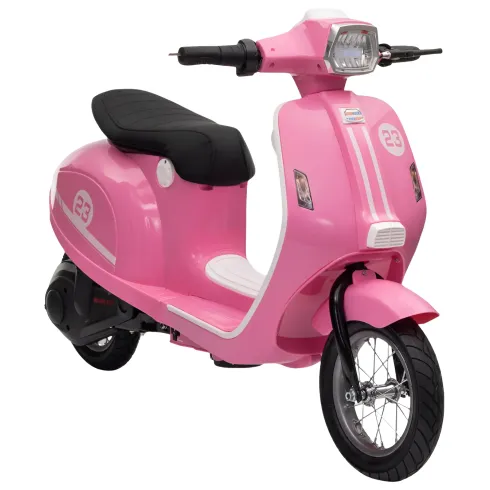 Moto Elettrica 24V per Bambini Rosa Doppia Batteria Waterproof