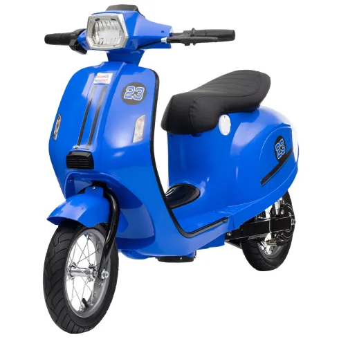 Moto Elettrica 24V per Bambini Blu Doppia Batteria Waterproof
