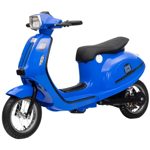 Moto Elettrica 24V per Bambini Blu Doppia Batteria Waterproof