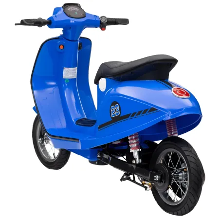 Moto Elettrica 24V per Bambini Blu Doppia Batteria Waterproof