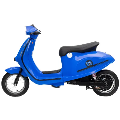 Moto Elettrica 24V per Bambini Blu Doppia Batteria Waterproof