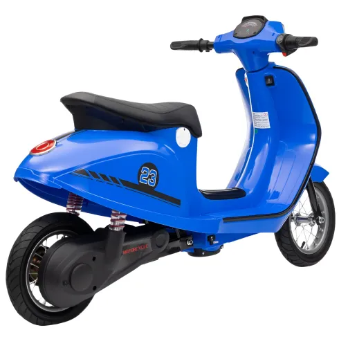 Moto Elettrica 24V per Bambini Blu Doppia Batteria Waterproof