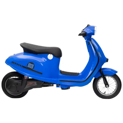 Moto Elettrica 24V per Bambini Blu Doppia Batteria Waterproof