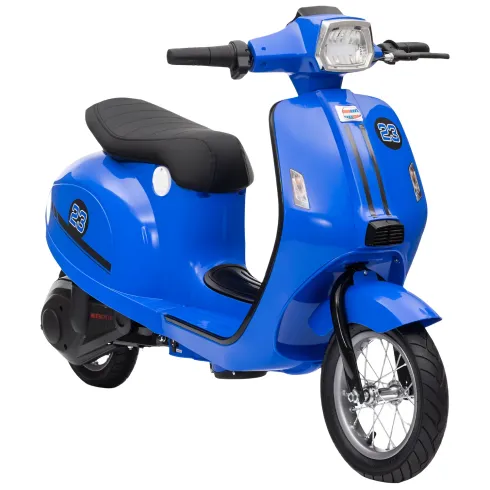 Moto Elettrica 24V per Bambini Blu Doppia Batteria Waterproof