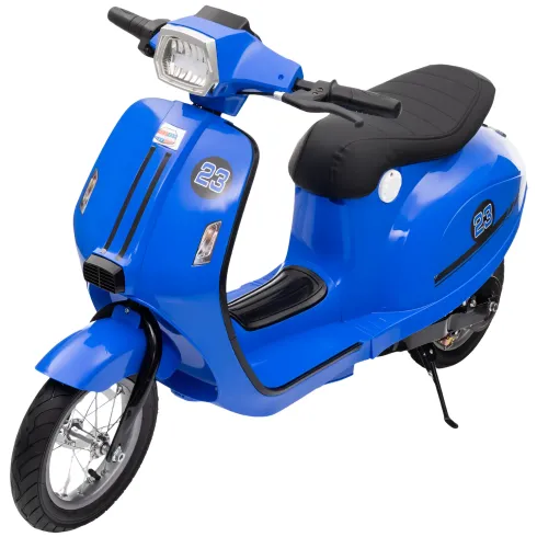 Moto Elettrica 24V per Bambini Blu Doppia Batteria Waterproof