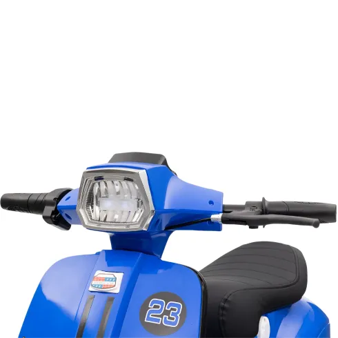 Moto Elettrica 24V per Bambini Blu Doppia Batteria Waterproof