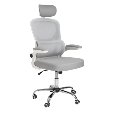 Sedia da Ufficio Ergonomica Grigio Schienale e Braccioli Regolabili
